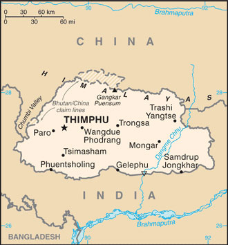 Bhutan map