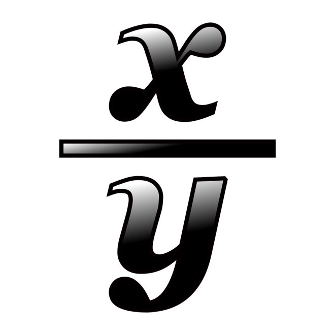 This picture shows an example fraction of x over y.