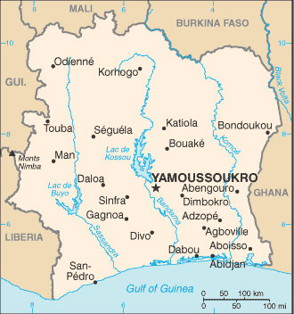 Ivory Coast map