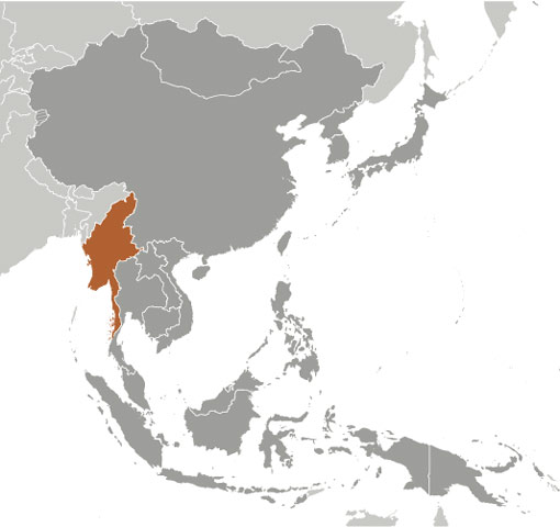 Myanmar location