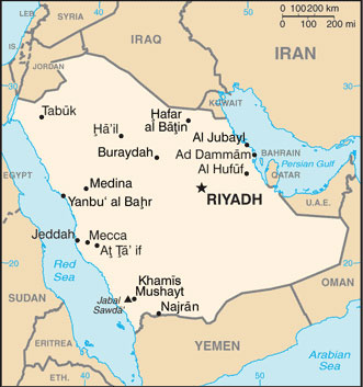 Saudi Arabia map