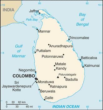 Sri Lanka map