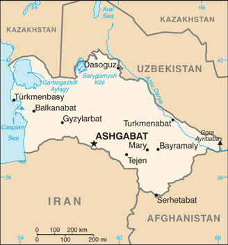 Turkmenistan map